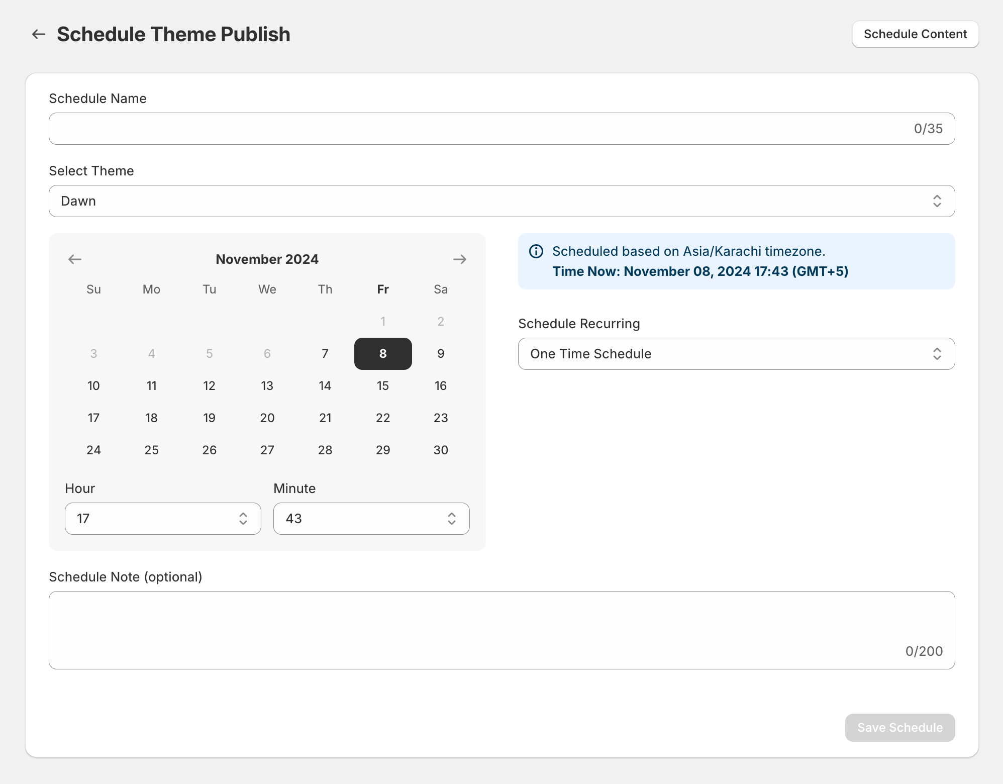 How to Schedule Theme Publish