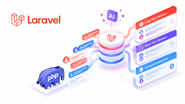 Illustrated Laravel AI agent storing conversation memory in a database