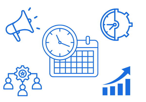 Workflow illustration showing campaign ownership, timing, and storefront operations